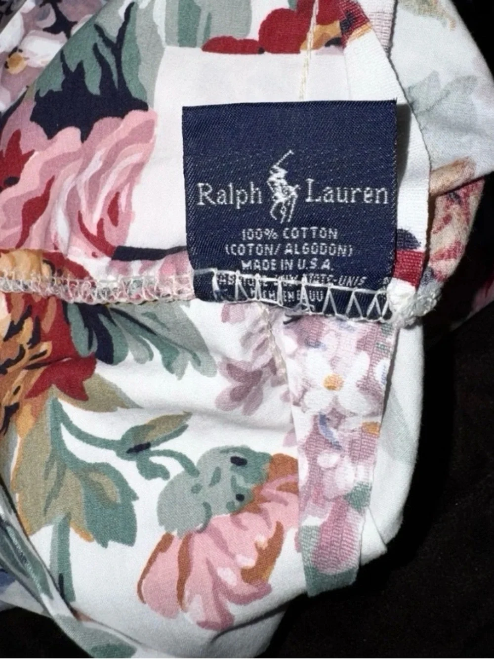 Vintage Ralph Lauren Allison Floral Standard Pillowcases Set of 2 100% Cotton